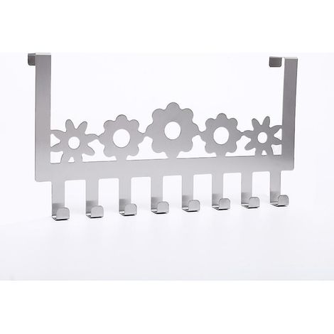 un Morceau De Fleur Crochet De Porte En Acier Inoxydable Sans Couture Et Sans Poinon Salon Cuisine Porte Crochet Porte-manteau Support De Rangemen (1/5)