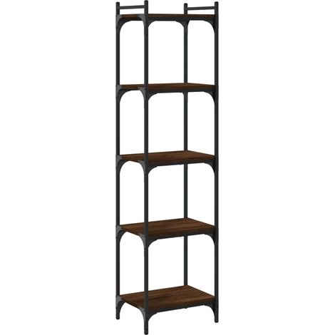 Maison Exclusive - Bücherregal 5 Böden Braun Eiche-Optik 40x30x15