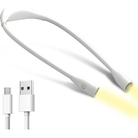 Rechargeable LED Reading Lamp, 3 Colors, Adjustable Arm Neck Lamp for Reading, Knitting, Sewing, Camping, USB Cable Included (1/5)