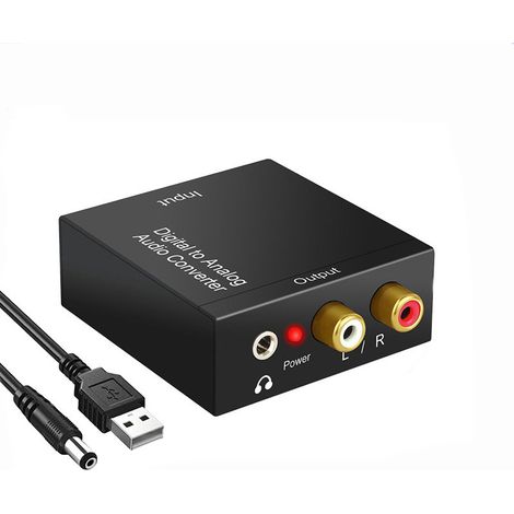 Convertisseur DAC Numérique vers Analogique - SPDIF Optique Coaxial - Sortie Stéréo RCA - 192 kHz - Pour TV Lecteur Blu-ray Console Jeu - 1 Pièce (1/5)