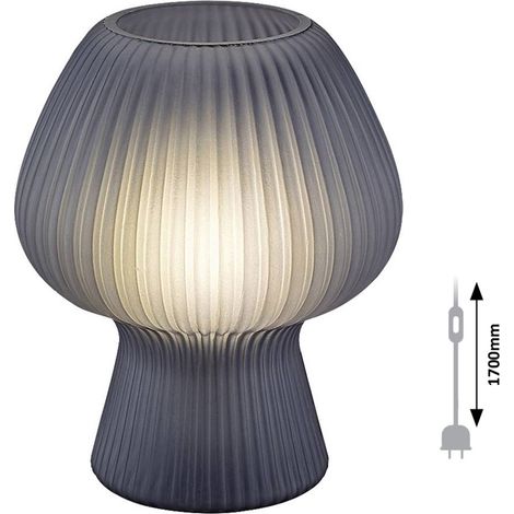 Lampe de chevet verre fumé E14 Vinelle Rabalux 74024 (1/5)