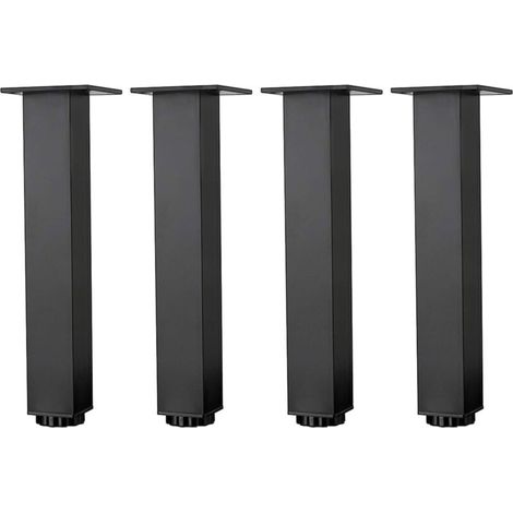 GROOFOO Pieds de Meubles en Alliage D'aluminium Réglables en Hauteur,Pieds de Table Basse de Canapé,Pieds D'armoire de Salle de Bain de Lavabo,5-40cm,Noir Mat,avec Vis,4 Pièces (25cm/9.8in) (1/5)
