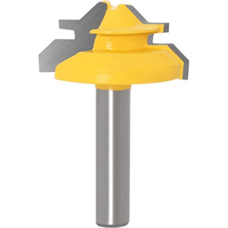 8mm Tige 45 Degrés Fraise Pour Angle et Fentes Verrouillage Mitre Router BitDiamètre de 34mm Menuiseries Fraise Pour Bois Outils de Travail du Bois Épaisseur Entre 3/8" et 1/2"
