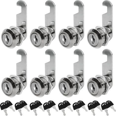 Lot de 8 serrures à came de 30 mm avec clés identiques pour sécuriser votre armoire de fichiers, tiroir, boîte aux lettres de camping-car, porte et boîte à outils (1/5)
