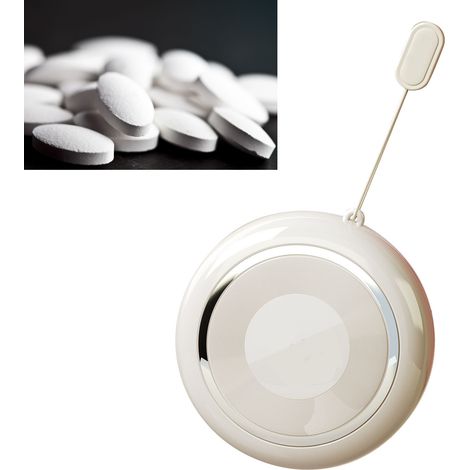Boîte à médicaments ronde et séparée, 4 compartiments, transparente, avec couvercle coulissant, idéale pour les voyages d'affaires, le lait et le café. (1/5)
