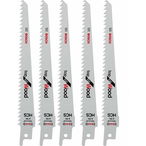 BOSCH S644D (pkt of 5) Top for wood 150mm 6TPI