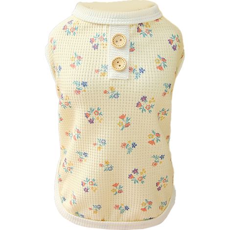 Gilet Pour Chien - Motif Floral Imprimé - Polyester Souple - Printemps Été Intérieur Extérieur - Taille L (1/5)
