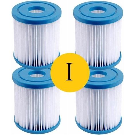 Lot de 4 filtres pour pompe de filtration de piscine de type I 58381 - Taille I - Cartouches filtrantes pour Flowclear - A100