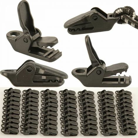 71pcs Clip de Fixation Bache Auvent, Clips de Verrouillage Clips de Bâche Clips Toile de Tente en Linoléum en Plastique pour Bache Auvent, Pinces à Bâche Tarp Clip Tent Clip (1/5)