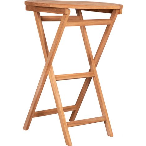 deVries Stehtisch ""WOODIE"" aus Teakholz Gartentisch rund klappbar Ø 80 x 110 cm