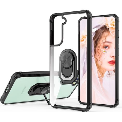 FUNDA PARA SAMSUNG GALAXY S21 FE 5G CON IMÁN Y SOPORTE MARCO NEGRO (1/5)