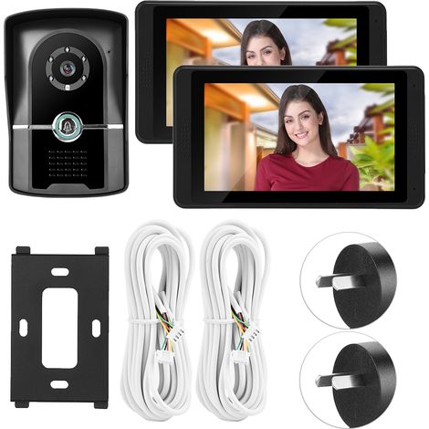 Interphone vidéo 7 pouces HD Sonnette Kit Intercom Porte Système d'Entrée Maison 620FG12 (Prise AU) (1/5)