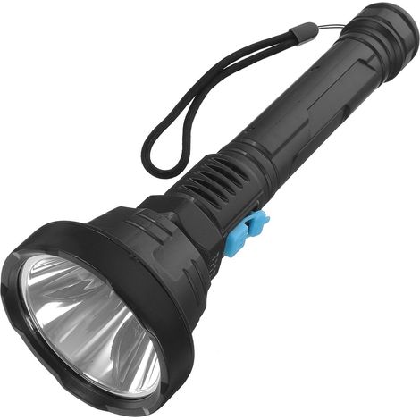Lampe de Poche LED Noire 500 Lumens Rechargeable USB 1200Mah Torche Portable Étanche pour Camping Randonnée Éclairage Puissant Longue Portée Lampe de Poche Ultra Lumineuse (1/5)
