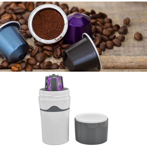 Tragbare 450-ml-Filterkaffeemaschine mit K-Cup-Kapseln und Mehrwegbecher, auslaufsicher, grau-weiß (1/5)