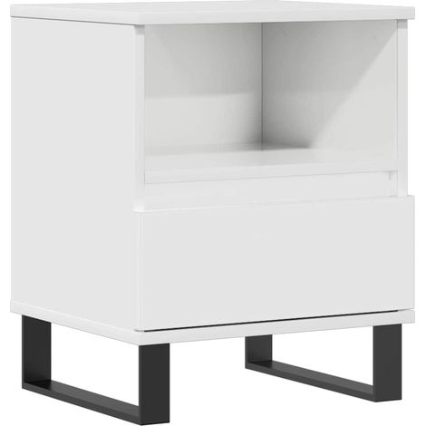 Comodino con cassetto e vano 40 x 35 x 50 cm MDF bianco DEC033467