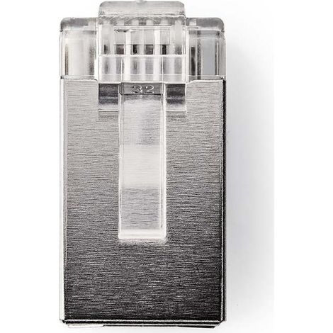Conector rj45 masculino solido stp cat6 recto chapado en oro 10 uds pvc transparente caja