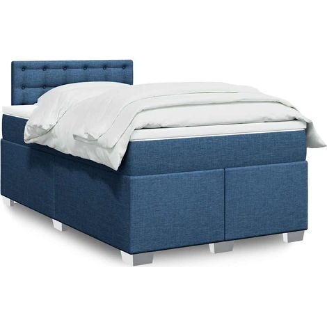Cama box spring con colchón tela azul 120x190 cm vidaXL (1/5)