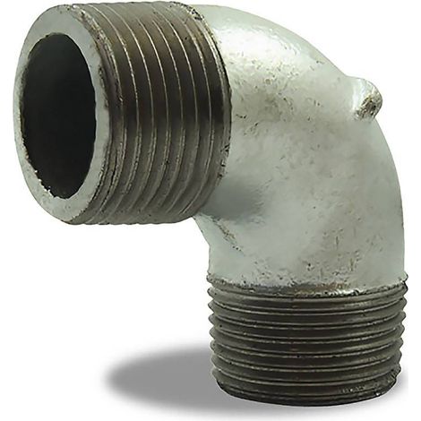 Coude 90° galvanisé male male en fonte malléable 1'' (1/2)