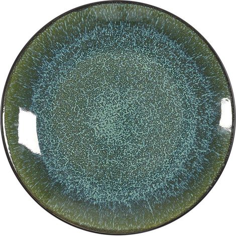 Plato de cerámica Elia de 19,5 cm, verde, estilo retro. (1/4)