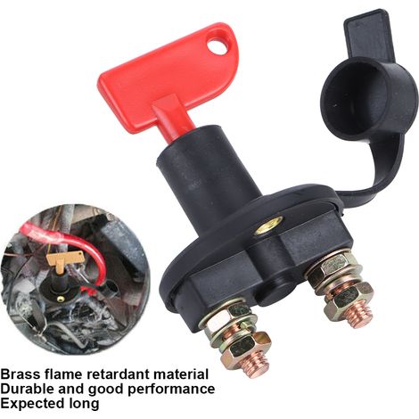 SJLERST Interrupteur de coupure d'isolateur de batterie de voiture, coupe-circuit automatique d'isolateur de batterie de commutateur principal de voiture (1/5)