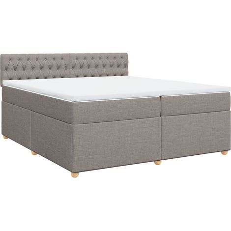 Boxspringbett mit Matratze Taupe 200x200 cm Stoff vidaXL (1/5)