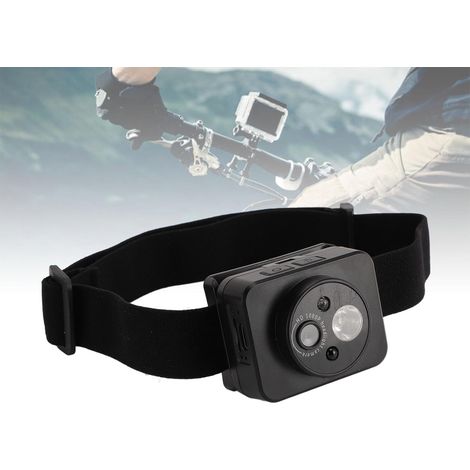 Caméra portable avec phare LED, caméra frontale 1080p, enregistreur vidéo mains libres pour vélo avec réglage à 45 degrés, détection intelligente pour le sport (1/5)