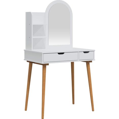 Maison Exclusive - Schminktisch-Set FAUSKE 3 stk. Weiß 76 x 50 x (1/5)