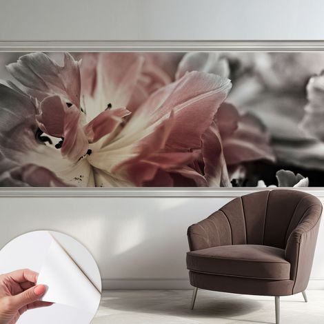 Fotomurale adesivo - parete decorativa - decorazione casa - stile moderno parete - Fiore dai colori pastello 250x104 cm (1/5)