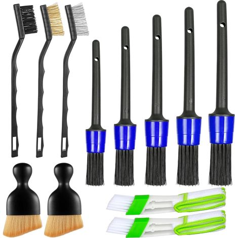12 x Car Detailing Brush Kit, Multifunctional Car Cleaning Brush, Interior Exterior Detailing Brushes for Car Wheel Engine Dashboard Wash (1/5)