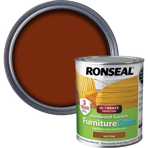 Ronseal Ultimate Protection Hardwood Garden Furniture Stain Rich Teak 750ml RSLHWFSRT50 (1/3)