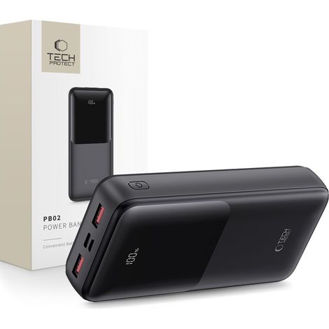 Batterie externe TECH-PROTECT PB02 20 000 mAh 22,5 W NOIRE (1/5)