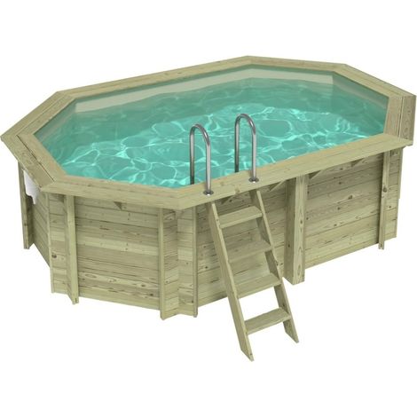Piscine en bois NEMO 4.3 x 3 - H.1.18 m, sable, fixations à sceller