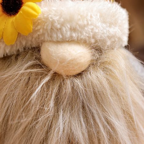 Lot de 2 poupées naines gnomes décoratives pour récolte, sans visage, tournesol, position debout, version fille jambes courtes, taille unique, décoration vitrine d'automne. (1/4)
