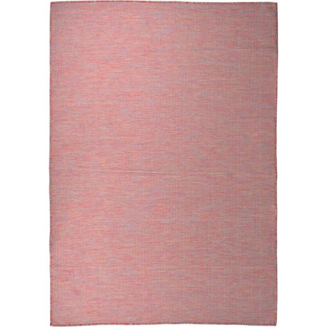 Tapis à tissage plat d'extérieur 160x230 Rouge (1/5)