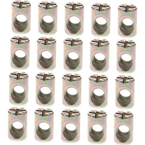 20 écrous cylindriques fendus M6 x 15 mm, en alliage de zinc (1/5)