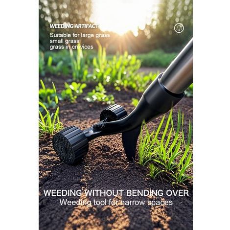 Roller Weeder for Garden - Eliminate Weeds Without Bending Over - Ergonomic Manual Weeding Tool (1/4)