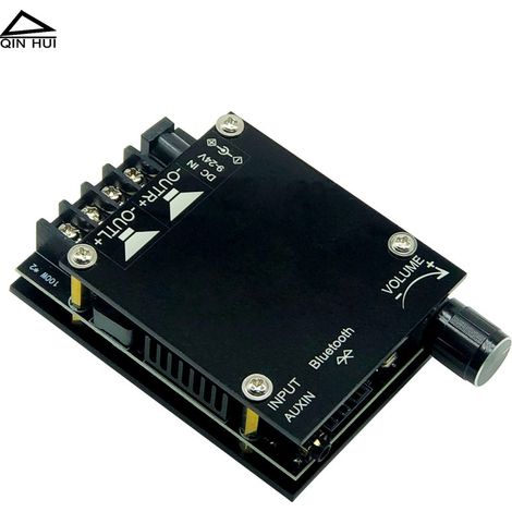 Carte d'amplificateur numérique Bluetooth 5.0 haute puissance TPA3116D2 avec bouton rotatif stéréo pour le contrôle du volume à deux canaux (1/4)
