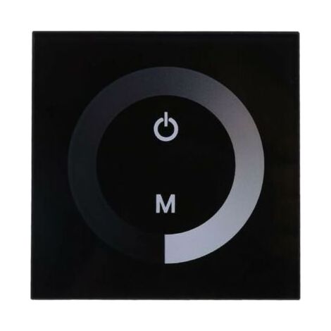 Variateur de Lumière,Dimmable LED panneau tactile couleur unique variateur interrupteur mural contrôleur panneau tactile barre lumineuse LED DC 12V-24V silencieux avec(Noir) (1/5)