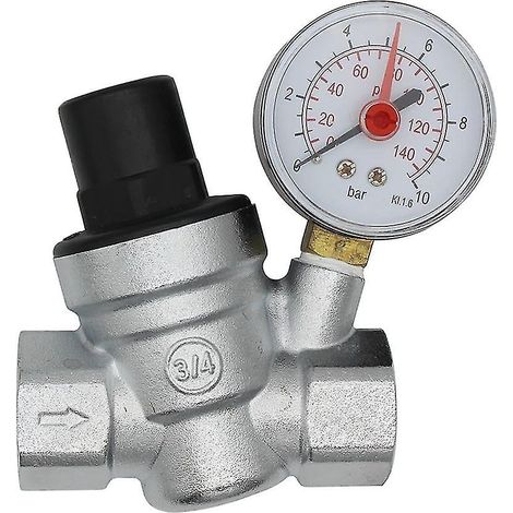 Réducteur de pression d'eau DN20, régulateur de pression d'eau 3/4 pouce avec manomètre (1/5)