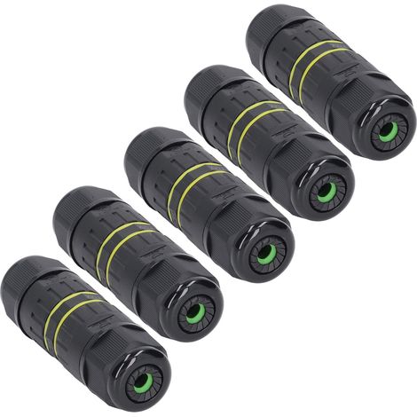 Lot de 5 connecteurs étanches IP68 à 3 broches traversantes pour alimentation extérieure de 9 à 12 mm (1/5)