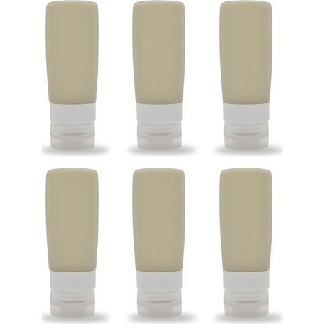 Set De Flacons En Silicone - 6 Pièces - Pour Shampoing Savon Corps Crème Solaire - Voyage En Avion Extérieur