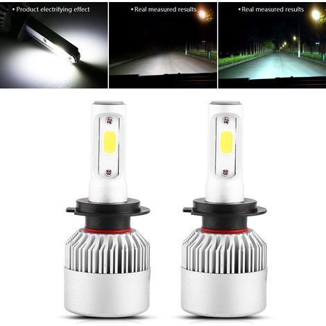 2 x 72 W, 8000 lm S2S COB LED-Scheinwerferlampen, 6500 K Weiß, H7 - AquaForge