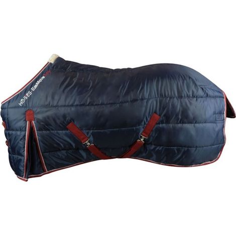 155 cm, BLU /ROSSO: Coperta da Box per cavallo modello Essential Move imbottitura 300 g tessuto esterno 420 D