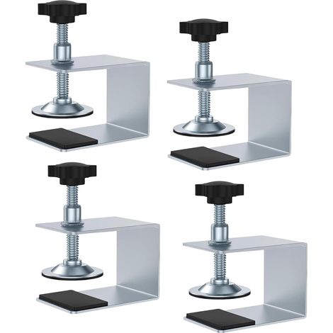 Lot de 4 Serre-Joints en Forme C Réglables, Pince de Serrage avec Patins Antidérapants, Outil de Fixation pour Tiroirs, Montage Meubles, Bricolage et Travaux du Bois (1/5)