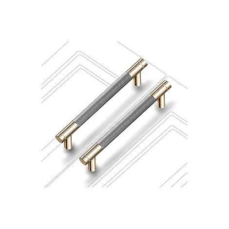 Poignée de porte de placard en aluminium gaufré, espacement des trous de 128 mm (2 pièces), style simple, pour meuble TV, salle de bain ou autre. (1/4)