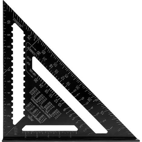 Triangle à double échelle en alliage d'aluminium de 12 pouces - Règle d'angle de charpentier (1/5)