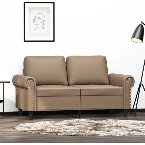Canapé-Sofa à 2 places Cappuccino 120 cm Similicuir 390191 (1/5)