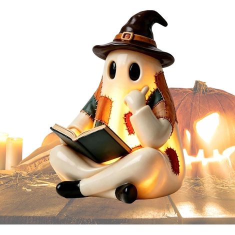 CCYKXAGhost Lamp,Resin Ghost Statue,Farmhouse MantelDecorative Light,Ghost Lamp,Resin Ghost Sculpture,Rustic Mantel Decor,Fireplace Ornament,Cute Holiday (1/5)