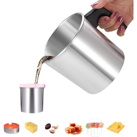 Pentola per sciogliere la cera da 1,2 l, tazza per cera fai da te, brocca per cera con manico resistente al calore per la produzione di candele e saponi (1/5)