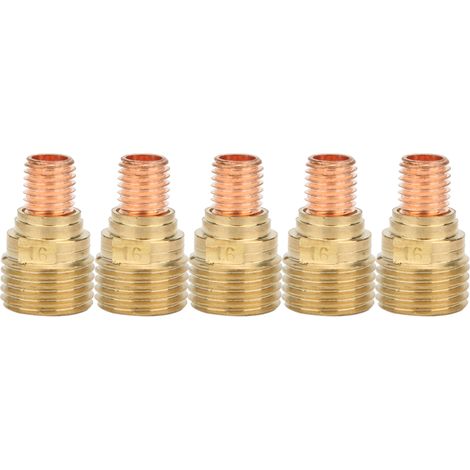Paquete de 5 cuerpos de abrazadera para lente de gas 45V43 de 1,6 mm (1/16") para antorcha de soldadura TIG WP-9/20/25